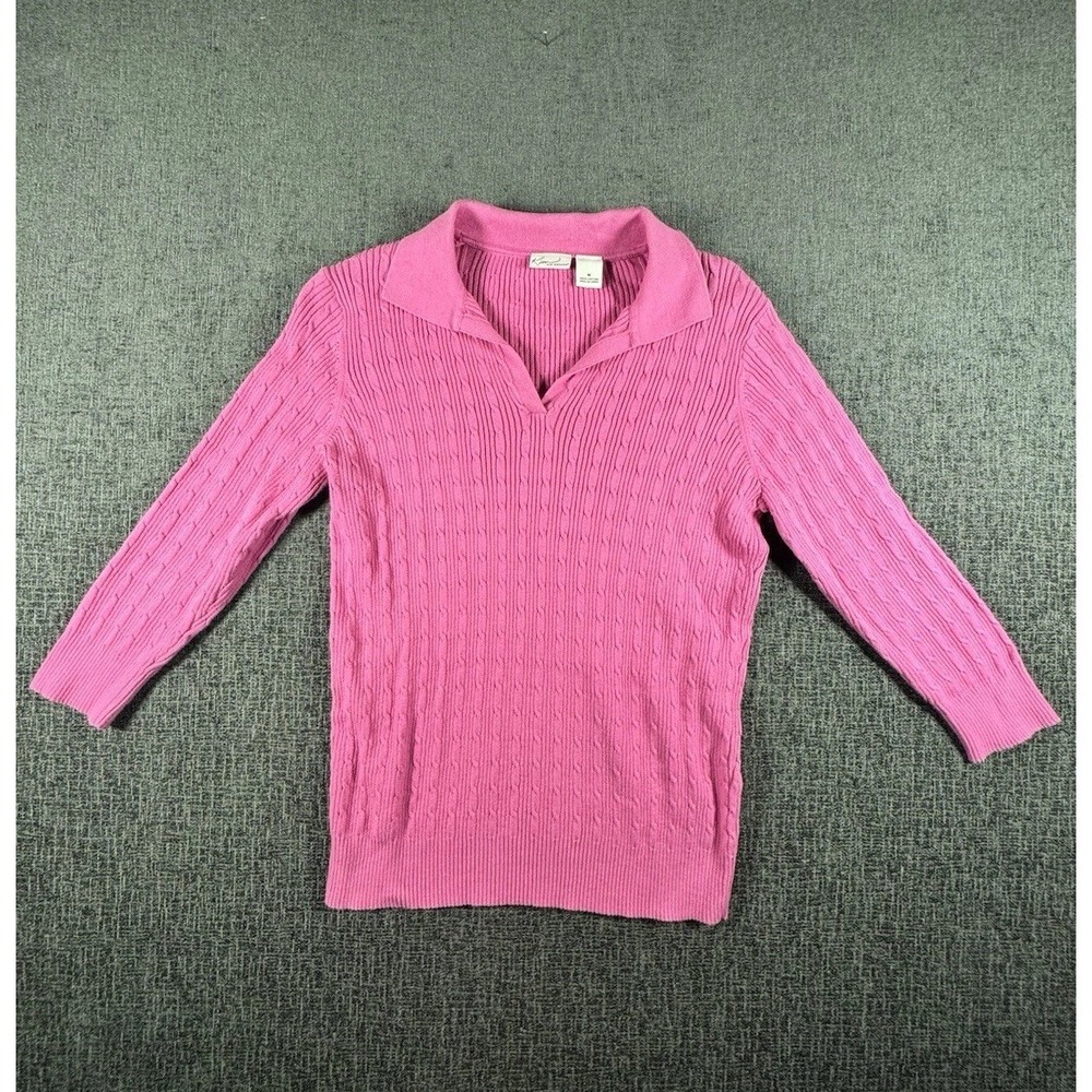 Kim Rogers Womens Sweater Medium Pullover‎ stretch casual Hot Pink